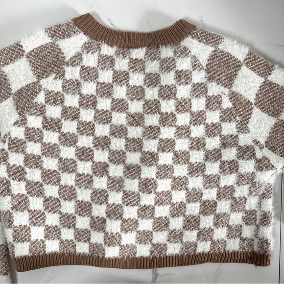 NWT Fuzzy Check Crop Tank + Crop Cardigan Set by Hazel Moon XL Geo - Picture 10 of 13